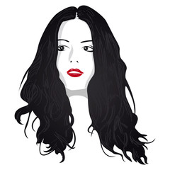 Fille aux cheveux long 2, vecteur