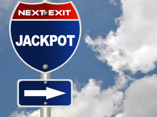 Jackpot road sign