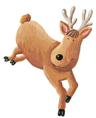 Cute reindeer running
