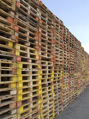 Piles of pallets