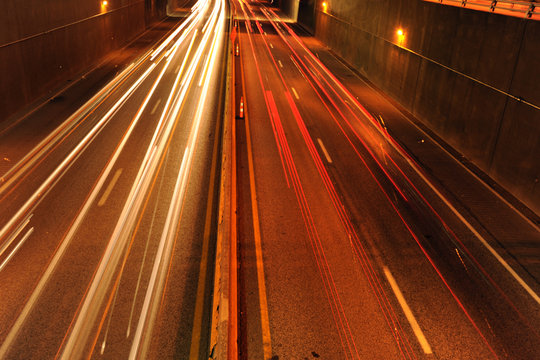 Highway Traffic at Night