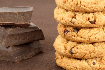 chocolate chip cookies close up