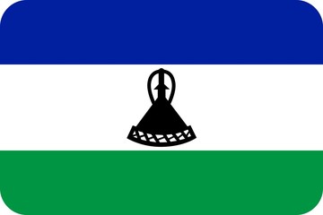 Drapeau du Lesotho aux coins arrondis