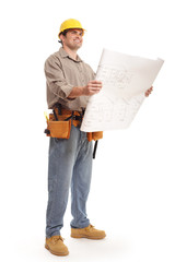 Full body shot of architect builder