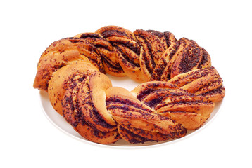 The fresh buns on white