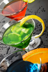 Green cocktail drink