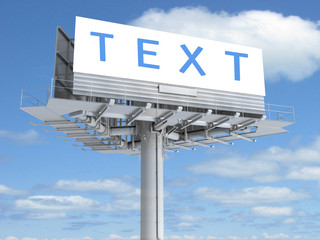 Blank big billboard over blue sky, put your own text here
