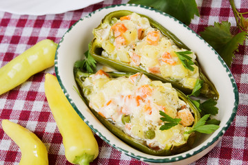 Stuffed green peppers
