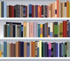 Acrylic prints Library vector modern bookshelf