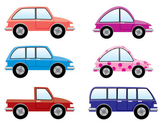 vector set of colorful cars