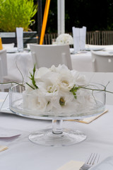 Wedding table with white rose