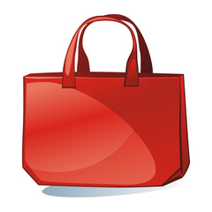 fully editable vector illustration of isolated colored bag