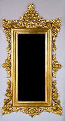 Vertical Traditional Thai Chinese Golden Empty Frame