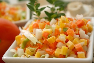 Gewürfelte Gemüse