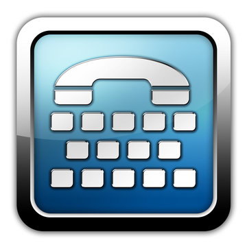 Glossy Square Icon "Telecom Device For The Deaf"