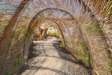 Sun-defense passage.Built with wooden sticks.