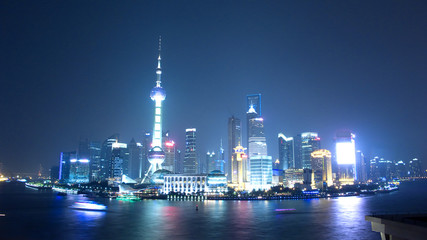 Obraz na płótnie Canvas night view in shanghai