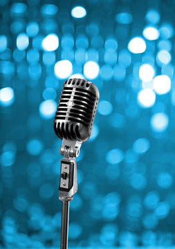 Retro microphone live on stage