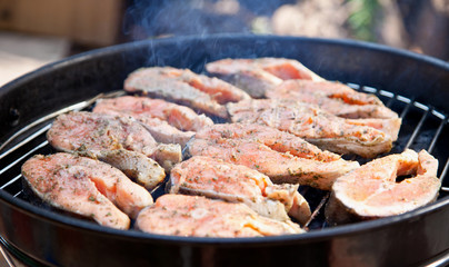 fresh salmon fillet cooking