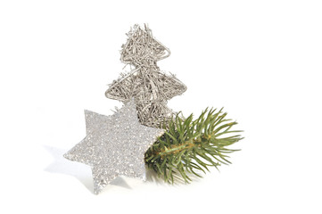 silberne Weihnachtsdekoration