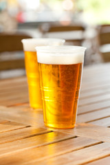 beer standing on a wooden table