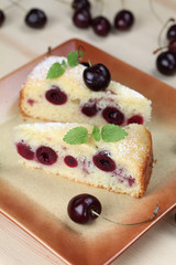 Black cherry sponge cake
