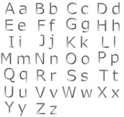 Steel Alphabet on White