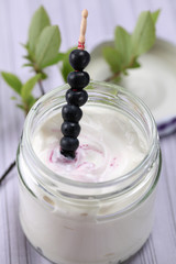 Yogurt with blueberries