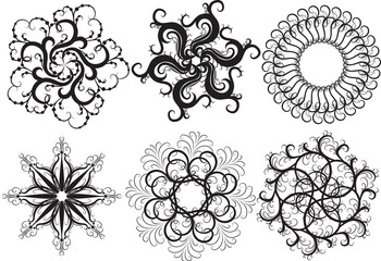 set of snowflakes