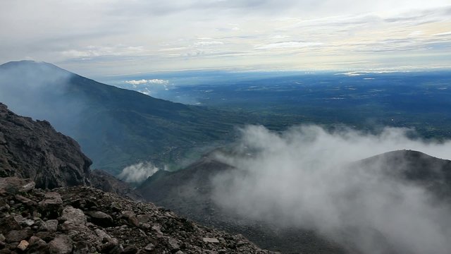Merbabu mountain from the slope of the Merapi volcano