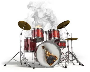 Acrylic prints Flame Burning drums