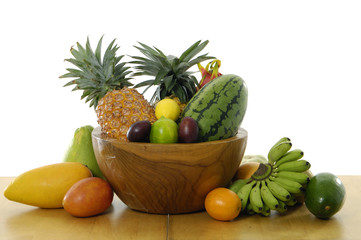 Bowl of tropical fruit