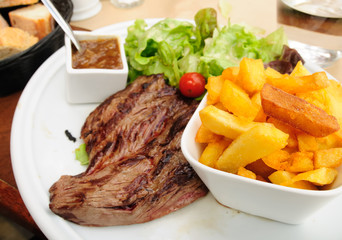 beef meat with tomato and potatoes