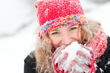 Woman with Snow