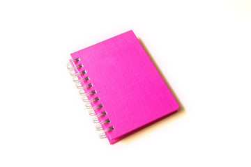 isolated of pink notebook