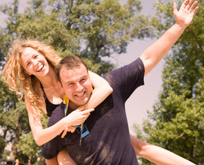 Young love Couple smiling and have fun
