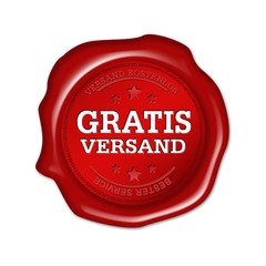 Gratis Versand, button, siegel