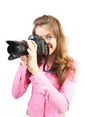 Young female photographer