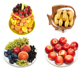 Сollage from fruit on plate