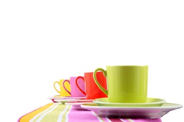 colorful coffee cups (isolated)