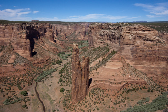 View of Spider Rock in Canyon De Chelly National Monument