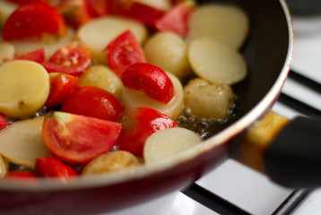 Potato and tomato