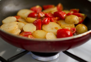 Potato and tomato