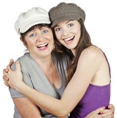 Portrtait of beautiful mother and daughter