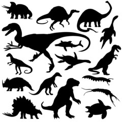 16 dinosaurier silhouetten