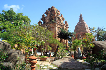 Garden and cham towers