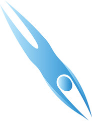 human diving into the water