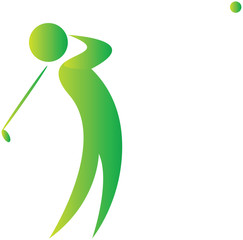 golfer swinging the ball with his club