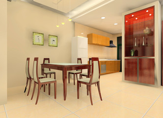 a modern kitchen illustration design