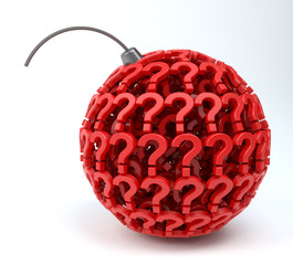 Question bomb with question marks